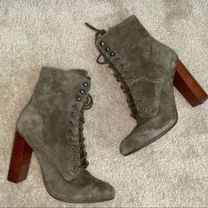 Steve Madden olive suede booties